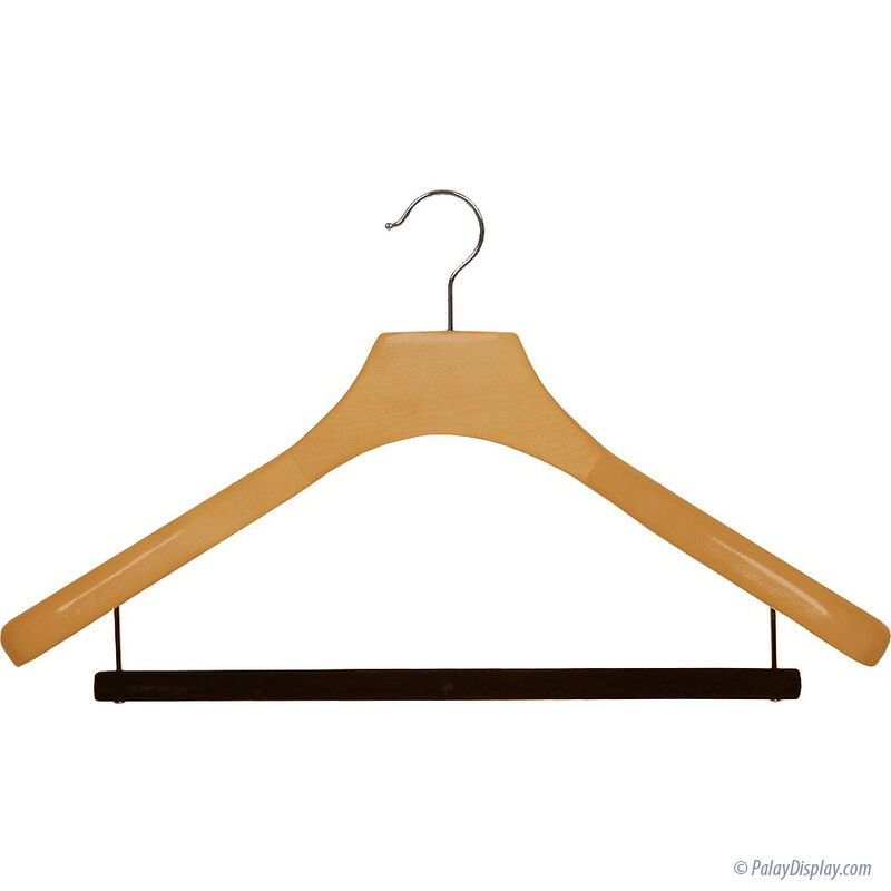 Amherst 18 Curved Walnut Coat Hanger - Curved Wood Hangers