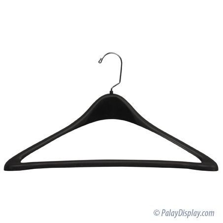 Plastic Concave Suit Hanger with Extra Wide-Shoulders, 17 19 21 – Black