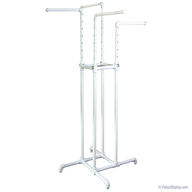 White pipe clothing outlet rack