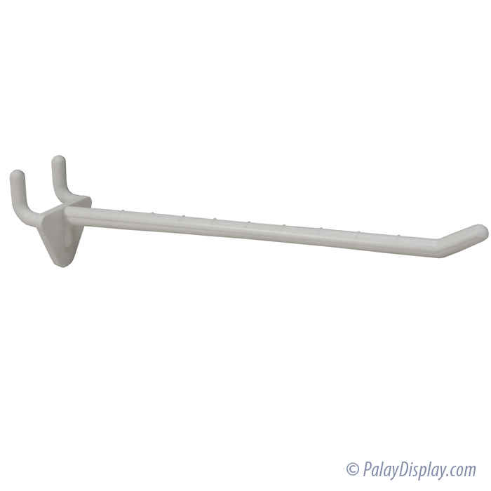 White Plastic Pegboard Hooks And White Plastic Slatwall Hooks - 6 