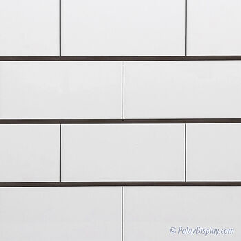 White Block with Grey Grout Slatwall Panel