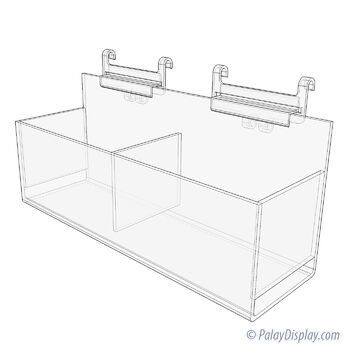 Double Acrylic Bin with Gridwall Adapter