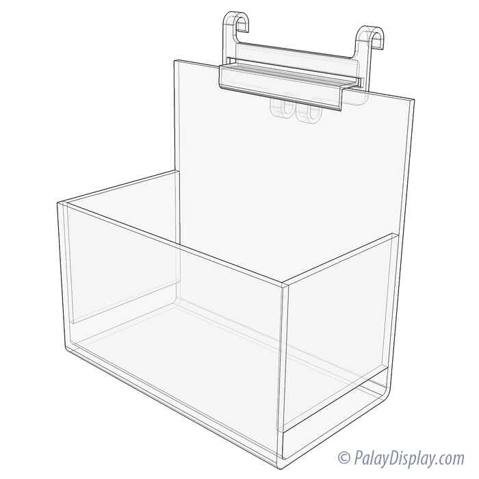 Single Acrylic Display Bin with Grid Adapter - Grid Display Bins ...