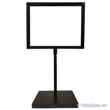 Square Base Sign Holder - Matte Black Complete