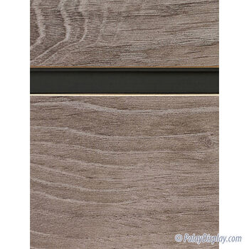 Stormy Oak Slatwall Panel with Black Inserts - 6